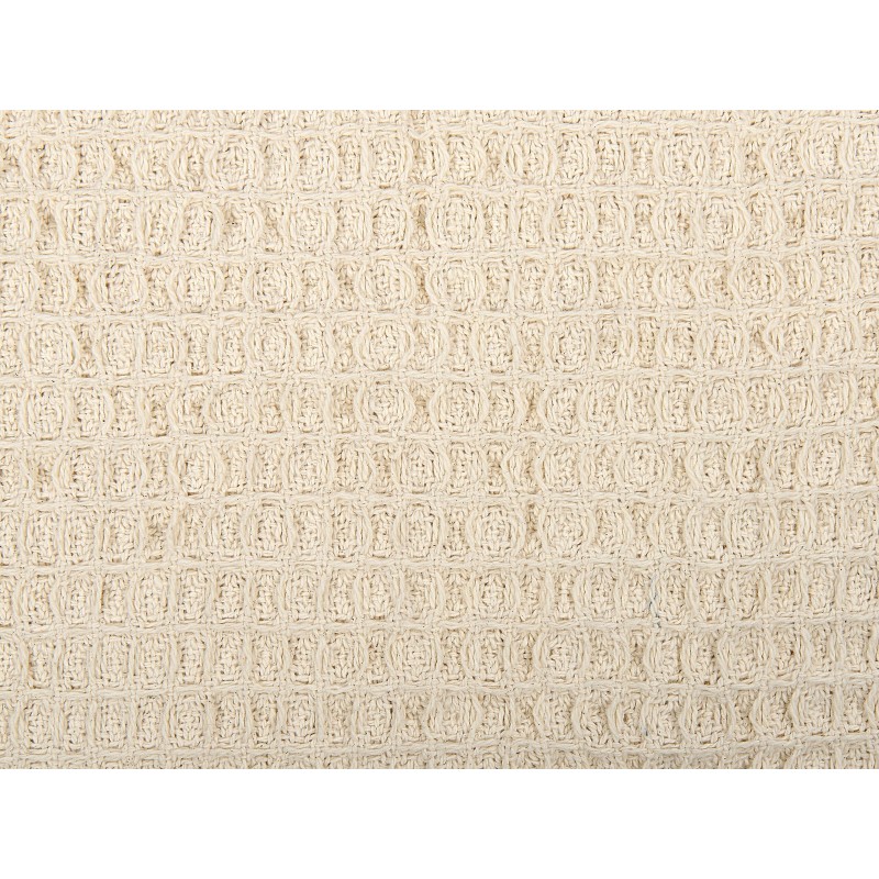 Koc MALU Bawełna 125 x 150 cm Jasnobeżowy Koc MALU Bawełna 125 x 150 cm Jasnobeżowy
