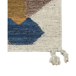 Dywan wełniany kilim 80 x 150 cm wielokolorowy ARZAKAN Dywan wełniany kilim 80 x 150 cm wielokolorowy ARZAKAN