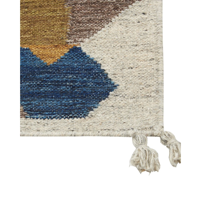 Dywan wełniany kilim 80 x 150 cm wielokolorowy ARZAKAN Dywan wełniany kilim 80 x 150 cm wielokolorowy ARZAKAN