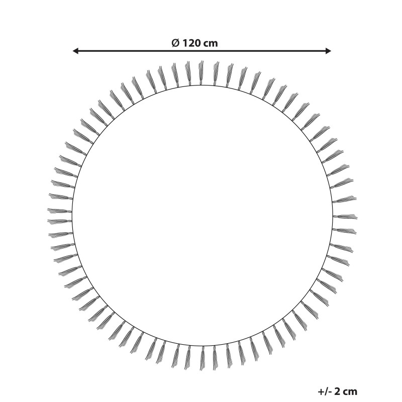 Dywan dziecięcy okrągły bawełniany motyw kota ø 120 cm beżowy ETSERI Dywan dziecięcy okrągły bawełniany motyw kota ø 120 cm beżowy ETSERI