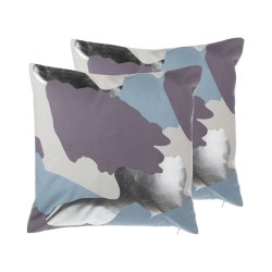Zestaw 2 poduszek dekoracyjnych IXIA Bawełna 45 x 45 cm Fioletowy Wzór abstrakcyjny
