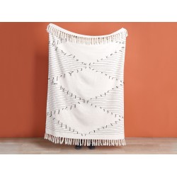 Koc ULUYOL Bawełna 130 x 170 cm Beżowy Koc ULUYOL Bawełna 130 x 170 cm Beżowy
