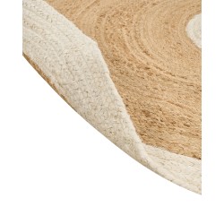 Dywan okrągły z juty ø 140 cm beżowo-biały YAYALAR Dywan okrągły z juty ø 140 cm beżowo-biały YAYALAR