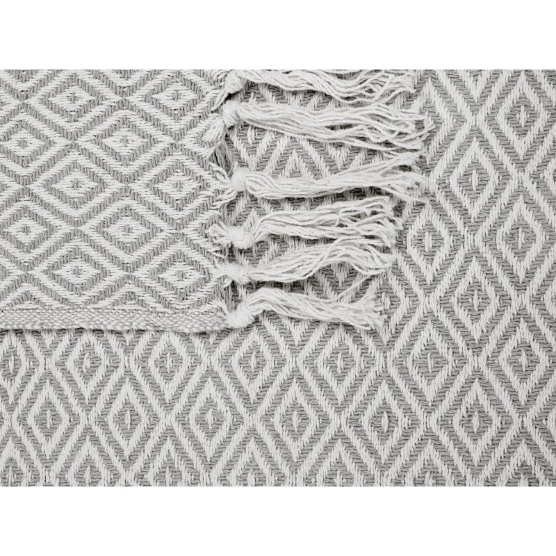 Koc MITYAL Bawełna 125 x 150 cm Beżowoszary Koc MITYAL Bawełna 125 x 150 cm Beżowoszary