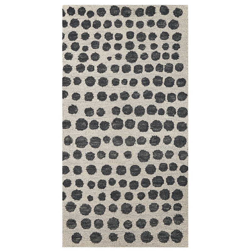 Dywan wełniany 80 x 150 cm beżowo-czarny HAVRAN Dywan wełniany 80 x 150 cm beżowo-czarny HAVRAN