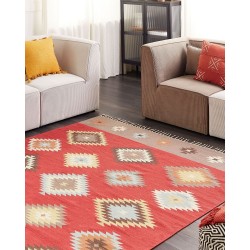 Dywan bawełniany kilim 200 x 300 cm wielokolorowy LORUT Dywan bawełniany kilim 200 x 300 cm wielokolorowy LORUT