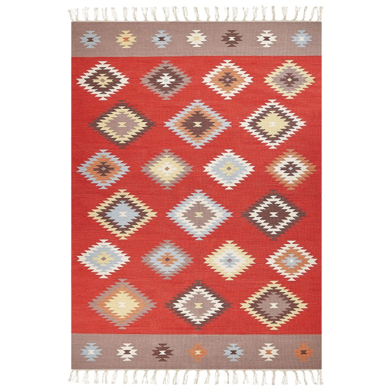Dywan bawełniany kilim 200 x 300 cm wielokolorowy LORUT Dywan bawełniany kilim 200 x 300 cm wielokolorowy LORUT
