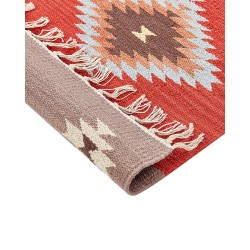 Dywan bawełniany kilim 200 x 300 cm wielokolorowy LORUT Dywan bawełniany kilim 200 x 300 cm wielokolorowy LORUT