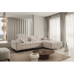 Ballagio I corner sofa with a sleeping function made of Plecionka fabric, Spring 1108 - beauty and functionality in one!