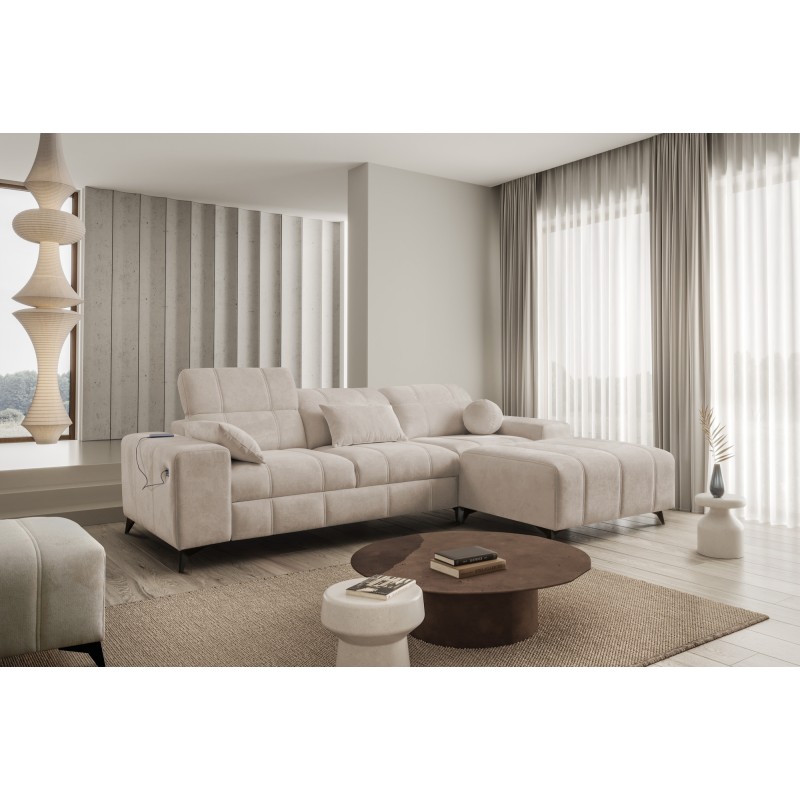 Ecksofa Ballagio I mit Schlaffunktion aus Plecionka-Stoff, Spring 1108 - Schönheit und Funktionalität in einem! Ecksofa Ballagio I mit Schlaffunktion aus Plecionka-Stoff, Spring 1108 - Schönheit und Funktionalität in einem!