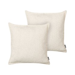 Zestaw 2 poduszek dekoracyjnych SENECIA Boucle 45 x 45 cm Jasnobeżowy Jednolity