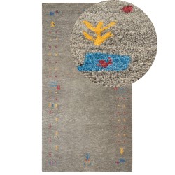 Dywan wełniany gabbeh 80 x 150 cm szary SEYMEN