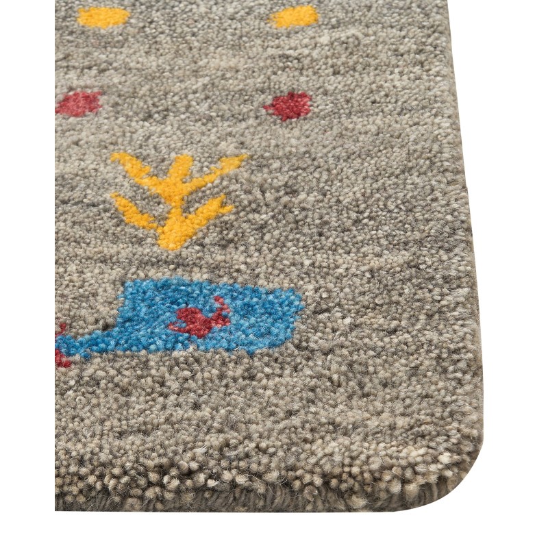 Dywan wełniany gabbeh 80 x 150 cm szary SEYMEN Dywan wełniany gabbeh 80 x 150 cm szary SEYMEN