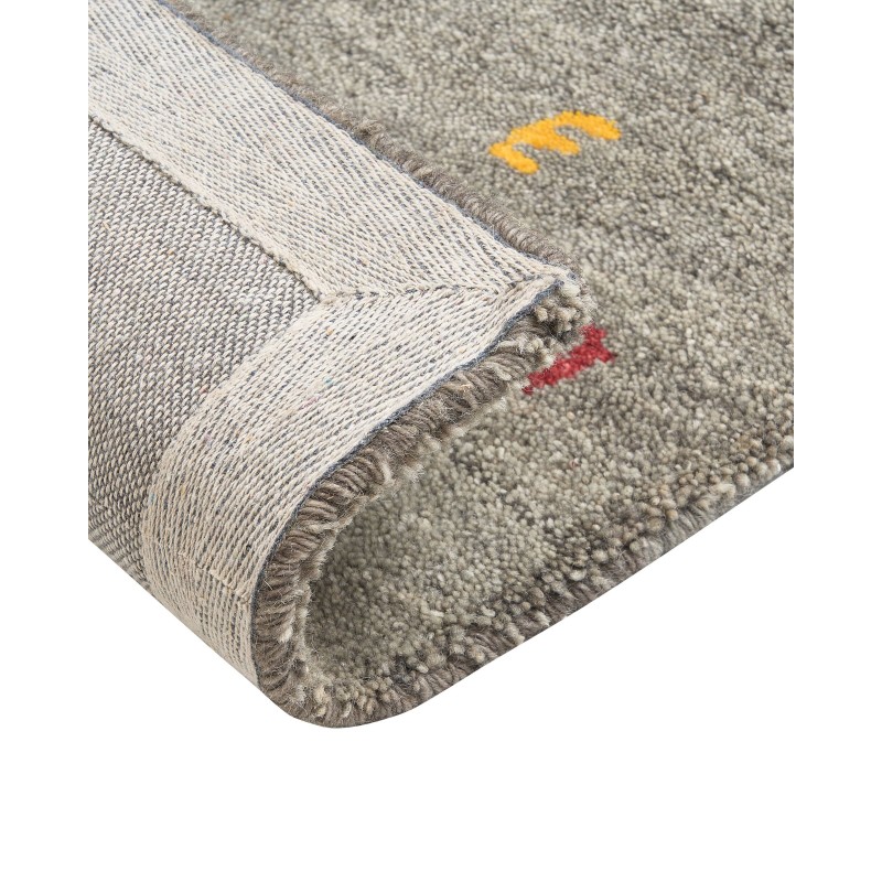 Dywan wełniany gabbeh 80 x 150 cm szary SEYMEN Dywan wełniany gabbeh 80 x 150 cm szary SEYMEN