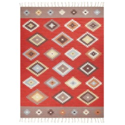 Dywan bawełniany kilim 160 x 230 cm wielokolorowy LORUT Dywan bawełniany kilim 160 x 230 cm wielokolorowy LORUT