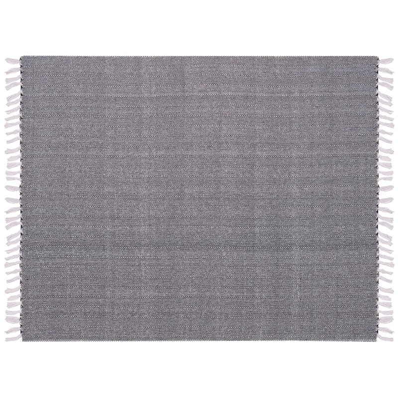 Koc TANGIER Bawełna 130 x 160 cm Czarny Koc TANGIER Bawełna 130 x 160 cm Czarny