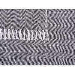 Koc TANGIER Bawełna 130 x 160 cm Czarny Koc TANGIER Bawełna 130 x 160 cm Czarny
