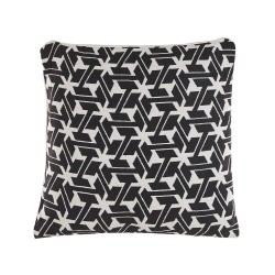 Zestaw 2 poduszek dekoracyjnych ANDIRIN Bawełna 45 x 45 cm Czarny Wzór geometryczny Zestaw 2 poduszek dekoracyjnych ANDIRIN Bawełna 45 x 45 cm Czarny Wzór geometryczny