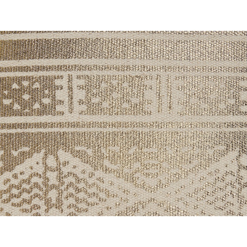 Zestaw 2 poduszek dekoracyjnych OUJDA Bawełna 50 x 50 cm Złoty Wzór geometryczny Zestaw 2 poduszek dekoracyjnych OUJDA Bawełna 50 x 50 cm Złoty Wzór geometryczny