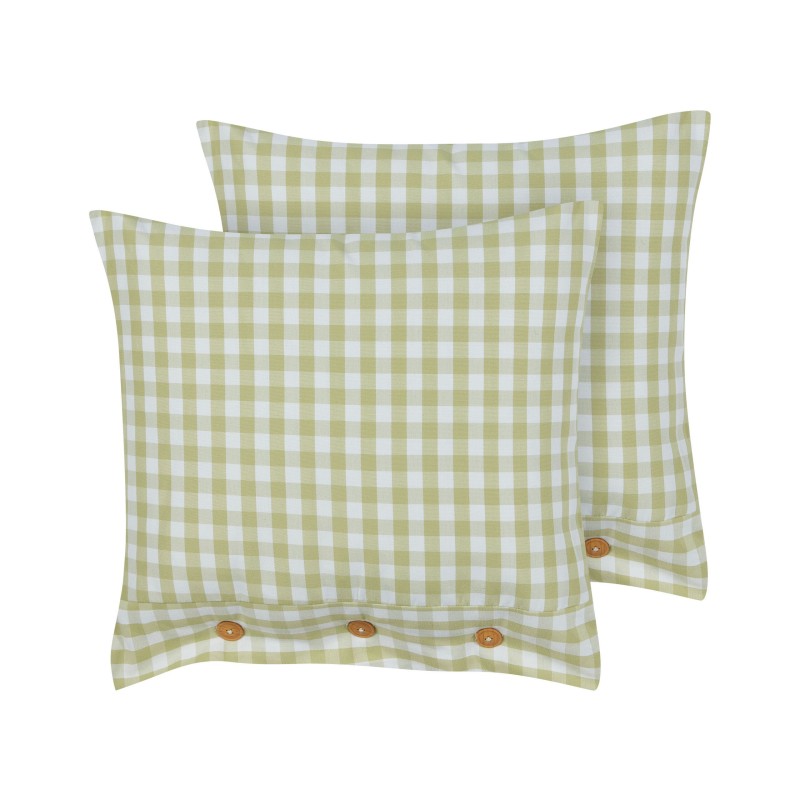 Zestaw 2 poduszek dekoracyjnych TALYA 45 x 45 cm Oliwkowy W kratkę Zestaw 2 poduszek dekoracyjnych TALYA 45 x 45 cm Oliwkowy W kratkę