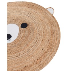 Dywan dziecięcy okrągły z juty miś ⌀ 120 cm beżowy KOSALAR Dywan dziecięcy okrągły z juty miś ⌀ 120 cm beżowy KOSALAR