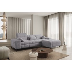 Ballagio I corner sofa with a sleeping function made from Plecionka fabric, Spring 1102 - beauty and functionality in one!