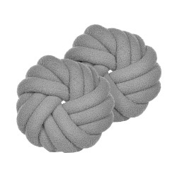 Zestaw 2 poduszek dekoracyjnych AKOLA Boucle 31 x 31 cm Szary Jednolity