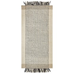 Dywan wełniany 80 x 150 cm beżowo-czarny DIVARLI Dywan wełniany 80 x 150 cm beżowo-czarny DIVARLI