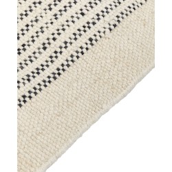 Dywan wełniany 80 x 150 cm beżowo-czarny DIVARLI Dywan wełniany 80 x 150 cm beżowo-czarny DIVARLI