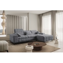 Ballagio I corner sofa with a sleeping function made of Plecionka fabric, Spring 1101 - beauty and functionality in one!