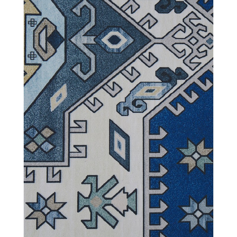 Dywan 70 x 200 cm niebiesko-beżowy PARVAKADLI Dywan 70 x 200 cm niebiesko-beżowy PARVAKADLI