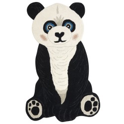 Dywan dziecięcy wełniany panda 100 x 160 cm czarno-biały JINGJING