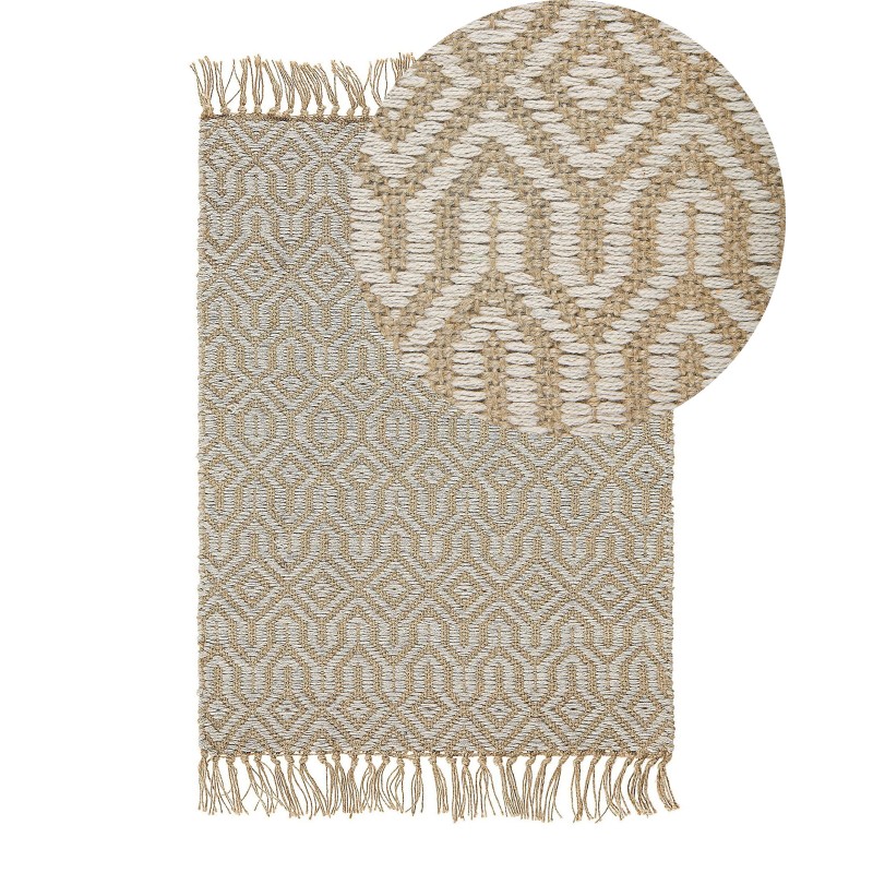 Dywan z juty 50 x 80 cm beżowy POZANTI Dywan z juty 50 x 80 cm beżowy POZANTI