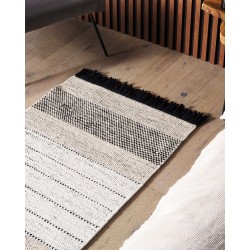 Dywan wełniany 80 x 150 cm beżowo-czarny YAZLIK Dywan wełniany 80 x 150 cm beżowo-czarny YAZLIK