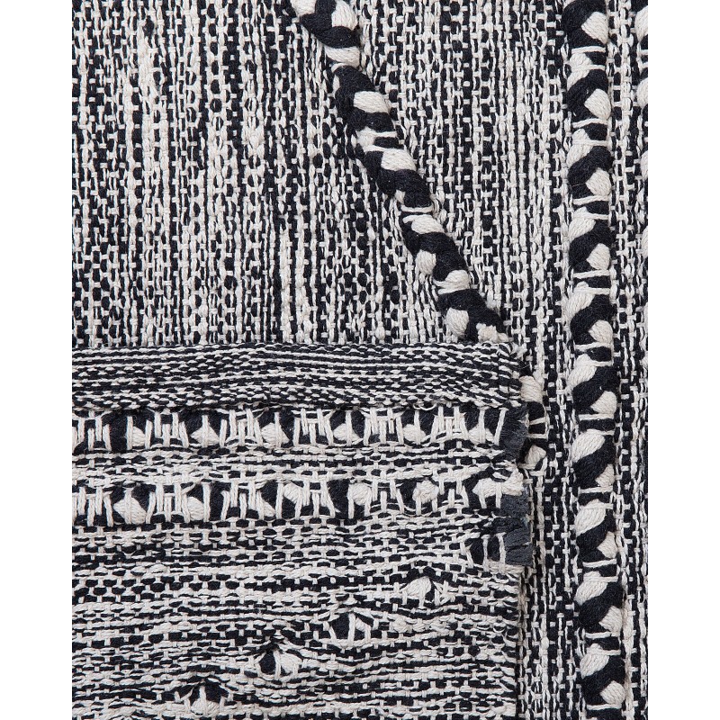 Dywan bawełniany 80 x 150 cm czarno-biały TERMAL Dywan bawełniany 80 x 150 cm czarno-biały TERMAL