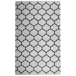 Dywan zewnętrzny dwustronny 160 x 230 cm czarno-biały ALADANA Dywan zewnętrzny dwustronny 160 x 230 cm czarno-biały ALADANA