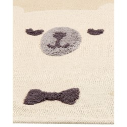 Dywan dziecięcy bawełniany motyw niedźwiedzia 80 x 150 cm beżowy SIMAU Dywan dziecięcy bawełniany motyw niedźwiedzia 80 x 150 cm beżowy SIMAU