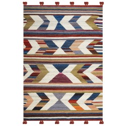 Dywan wełniany kilim 140 x 200 cm wielokolorowy MRGASHAT Dywan wełniany kilim 140 x 200 cm wielokolorowy MRGASHAT