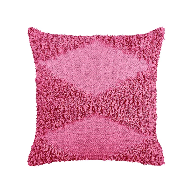 2 poduszki dekoracyjne bawełniane tuftowane 45 x 45 cm różowe RHOEO 2 poduszki dekoracyjne bawełniane tuftowane 45 x 45 cm różowe RHOEO