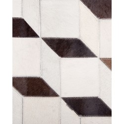 Dywan patchwork skórzany 140 x 200 cm biały ALPKOY Dywan patchwork skórzany 140 x 200 cm biały ALPKOY