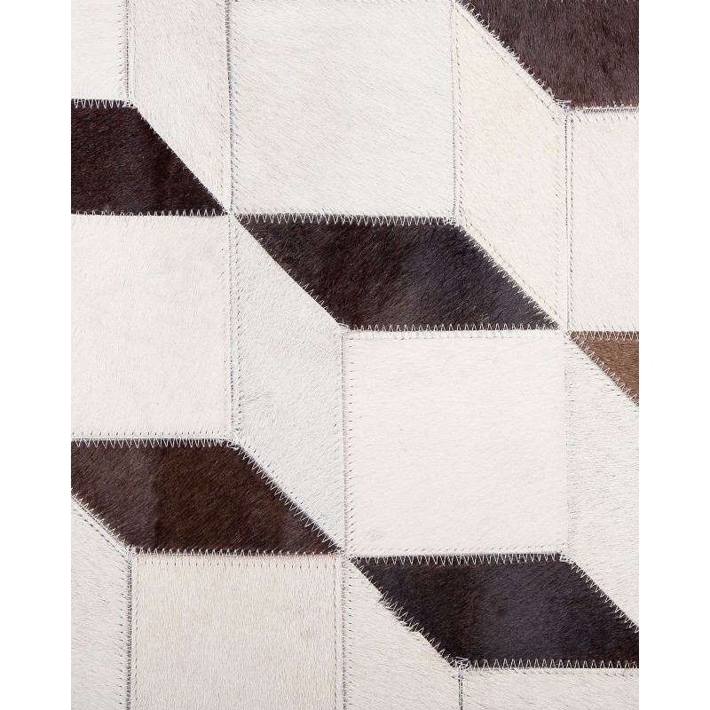 Dywan patchwork skórzany 140 x 200 cm biały ALPKOY Dywan patchwork skórzany 140 x 200 cm biały ALPKOY