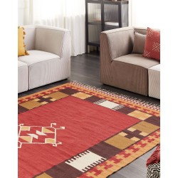 Dywan bawełniany kilim 200 x 300 cm wielokolorowy PARAKAR Dywan bawełniany kilim 200 x 300 cm wielokolorowy PARAKAR