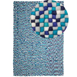 Dywan z filcowych kulek 160 x 230 cm wielokolorowy niebieski AMDO