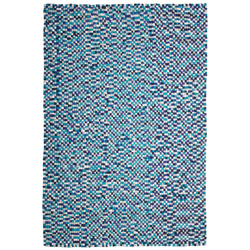 Dywan z filcowych kulek 160 x 230 cm wielokolorowy niebieski AMDO Dywan z filcowych kulek 160 x 230 cm wielokolorowy niebieski AMDO