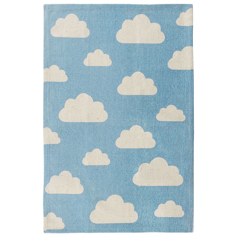 Dywan dziecięcy bawełniany motyw chmur 60 x 90 cm niebieski GWALIJAR Dywan dziecięcy bawełniany motyw chmur 60 x 90 cm niebieski GWALIJAR