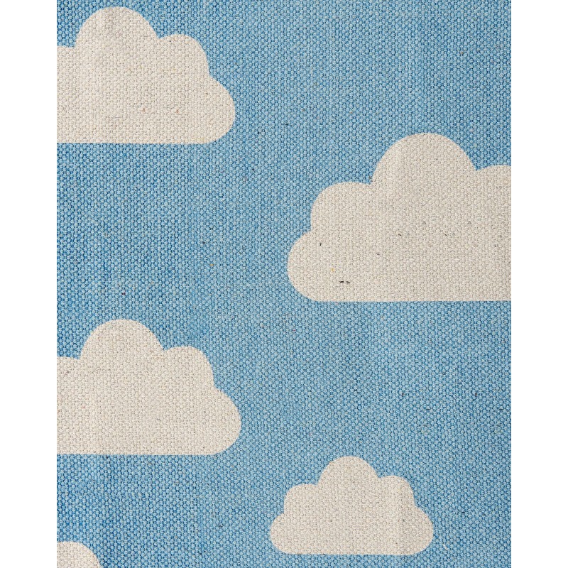 Dywan dziecięcy bawełniany motyw chmur 60 x 90 cm niebieski GWALIJAR Dywan dziecięcy bawełniany motyw chmur 60 x 90 cm niebieski GWALIJAR