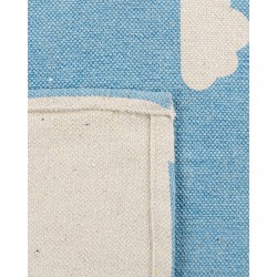 Dywan dziecięcy bawełniany motyw chmur 60 x 90 cm niebieski GWALIJAR Dywan dziecięcy bawełniany motyw chmur 60 x 90 cm niebieski GWALIJAR