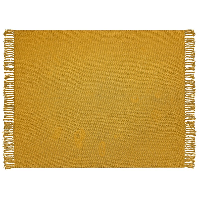 Koc YARSA Bawełna 125 x 150 cm Musztardowy Koc YARSA Bawełna 125 x 150 cm Musztardowy