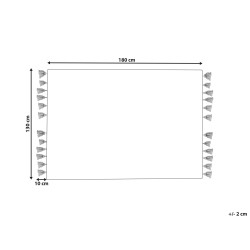 Koc MATHURA Bawełna 130 x 180 cm Beżowy Koc MATHURA Bawełna 130 x 180 cm Beżowy