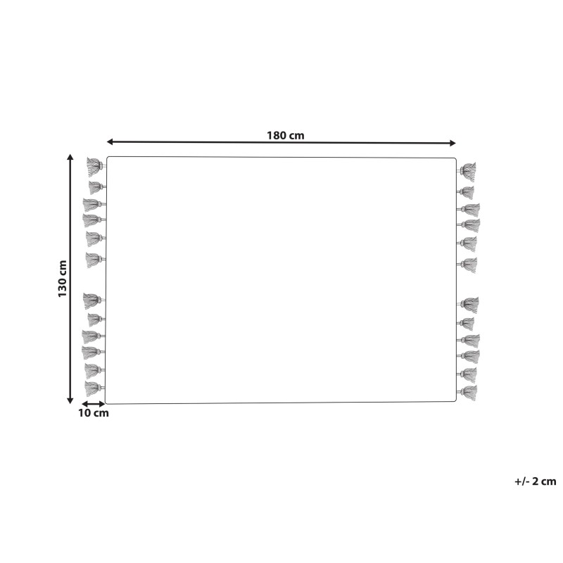 Koc MATHURA Bawełna 130 x 180 cm Beżowy Koc MATHURA Bawełna 130 x 180 cm Beżowy